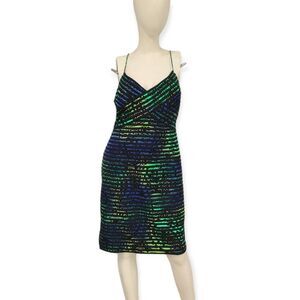 JS Collections Multicolored Textured V Neck Strappy Dress 16